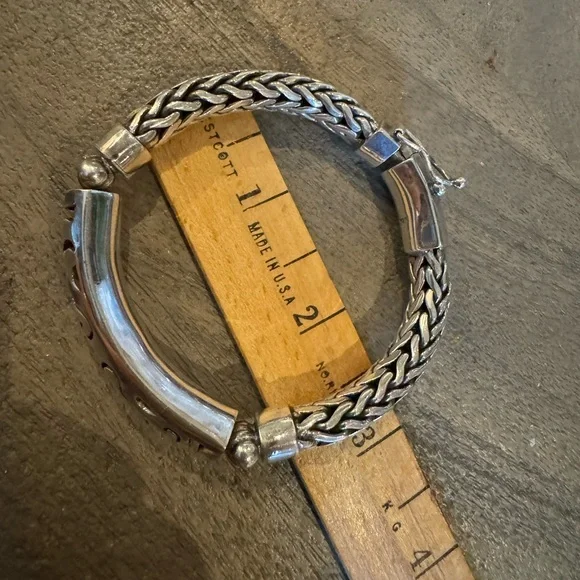 Artisan Handmade Sterling Silver Braided Bracelet 72.7g - Picture 9 of 10